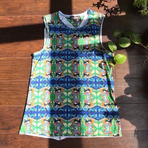 🦋3/50$ Sam Edelman tropical parrot tank sz M - Picture 2 of 9